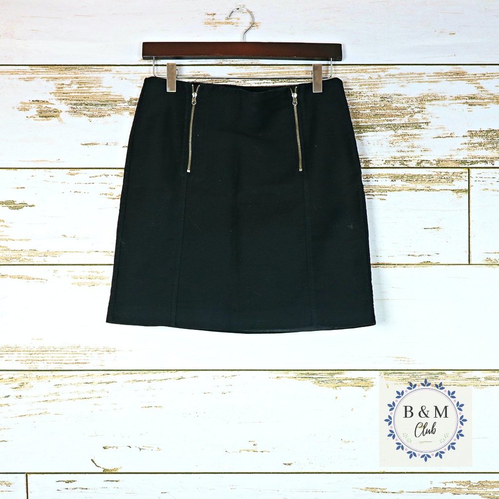 Loft Women's Size 4 Black Boucle Zipper Skirt